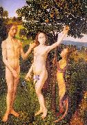 Hugo van der Goes The Fall : Adam and Eve Tempted by the Snake Spain oil painting artist